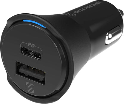 CPDCA38 38W USB-C Cigarette Lighter Adapter, Dual Car Charger with USB-A and USBC Fast Charging Port Compatible with Iphone 16/15/14/13/12, Samsung Galaxy S25/S24/S23 & Type-C Android Devices